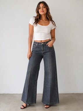 Addition Elle Dark Blue Boot Cut Leg Jeans waist 36 inseam 27